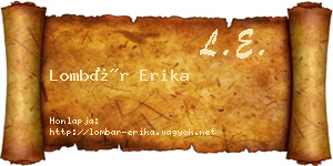 Lombár Erika névjegykártya